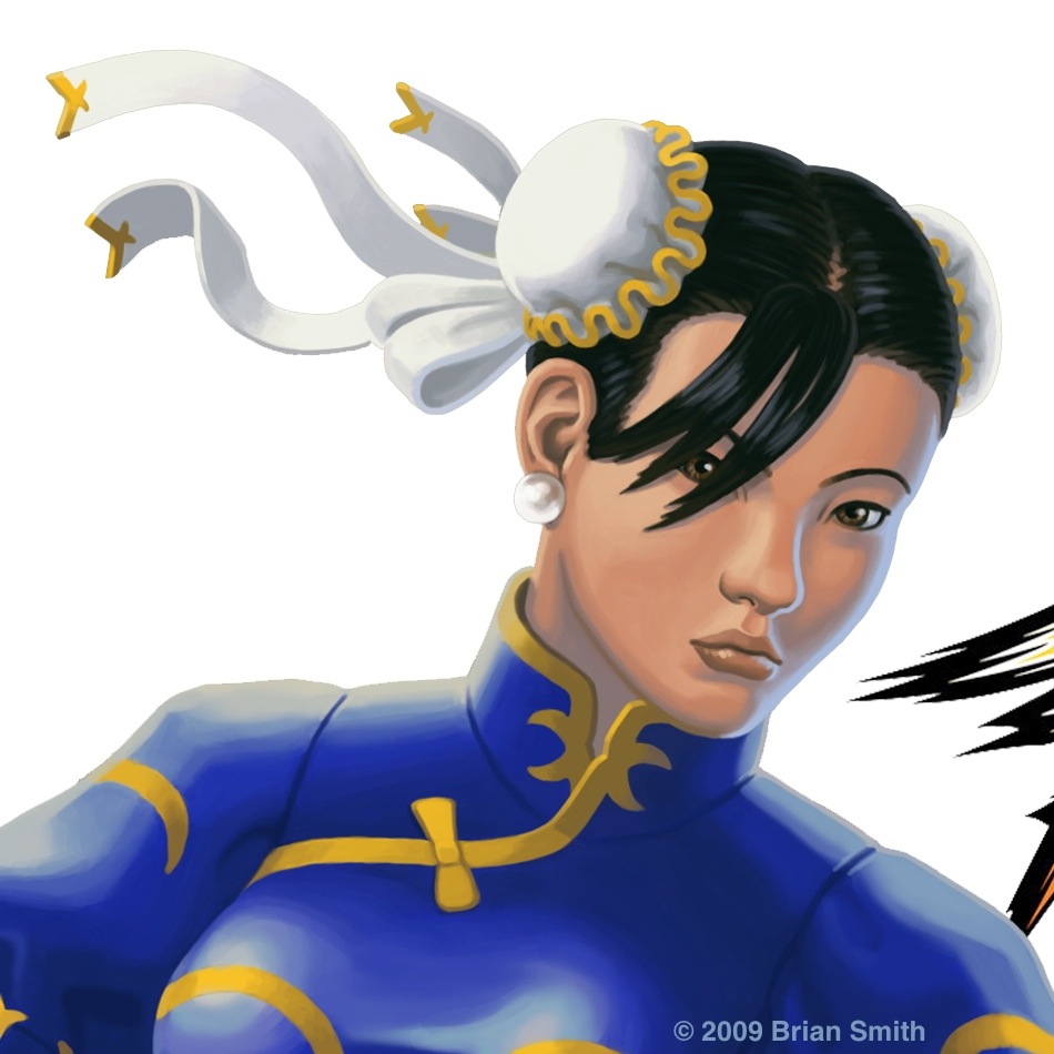 Closeup of Chun Li from Street Fighter