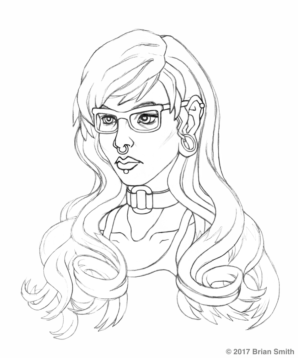 Emo girl sketch