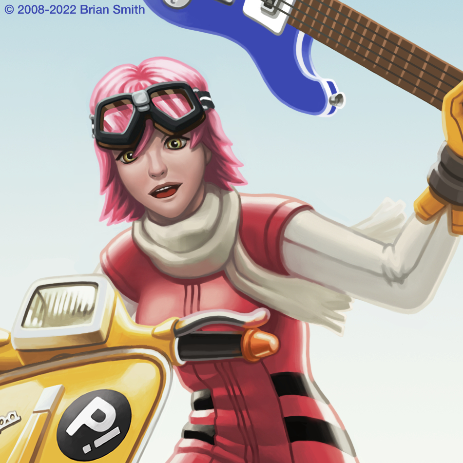 Closeup of Haruhara Haruko from FLCL