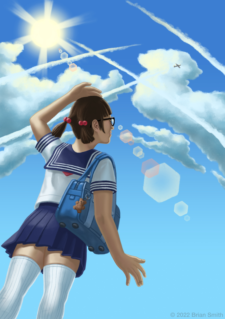 Looking up at the sky