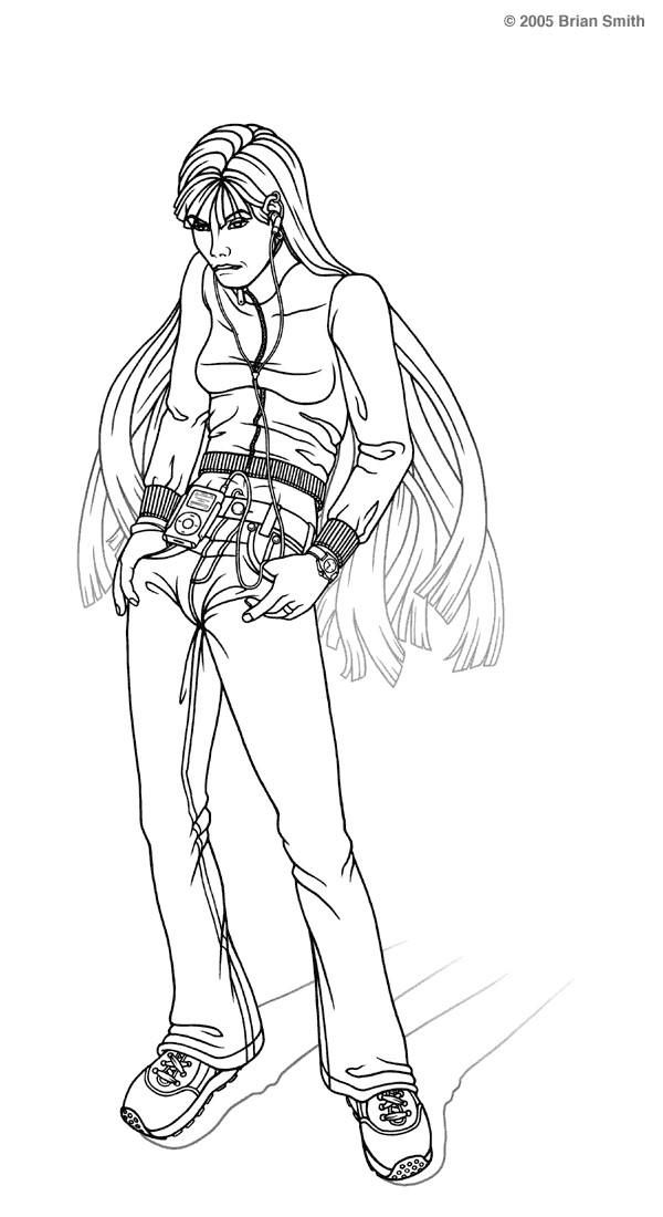 Slouching girl
